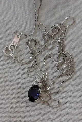 Collar y Colgante Zafiro y Diamantes