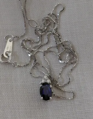 Collar y Colgante Zafiro y Diamantes