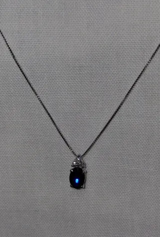 Collar y Colgante Zafiro y Diamantes