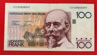 Banconote Belgio 100 Franchi