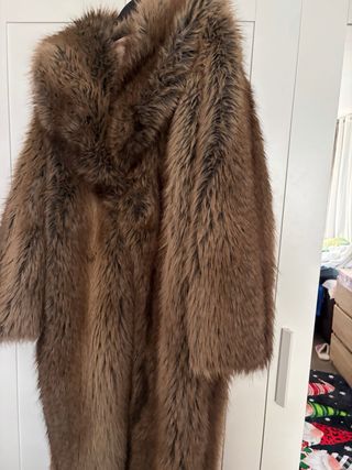 Abrigo largo pelo sintético multicolor talla M/L