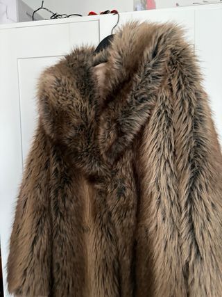 Abrigo largo pelo sintético multicolor talla M/L