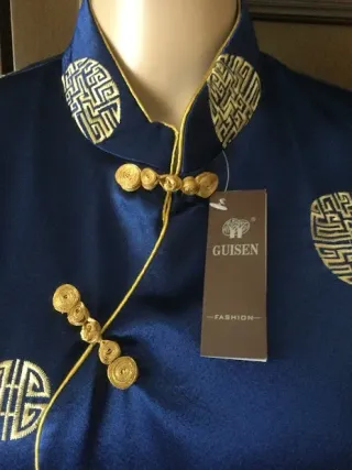 Gilet in seta Guisen Donna, colore blu oro, tg. L