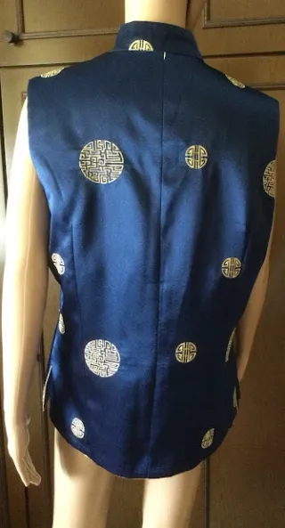 Gilet in seta Guisen Donna, colore blu oro, tg. L