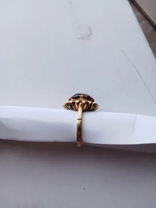 Anello oro 750 antico con pietre rosse