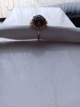 Anello oro 750 antico con pietre rosse