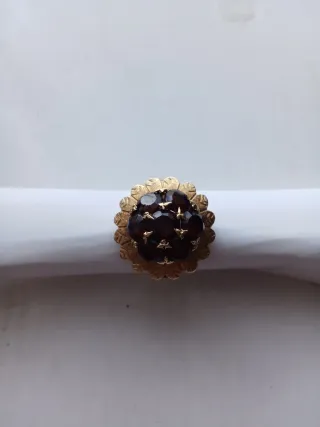 Anello oro 750 antico con pietre rosse