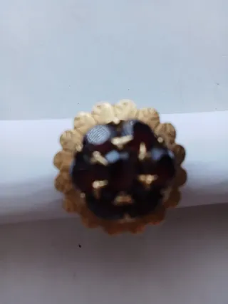 Anello oro 750 antico con pietre rosse