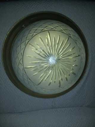 Coppia Lampadari Navali Metallo Vetro Oro Traspare