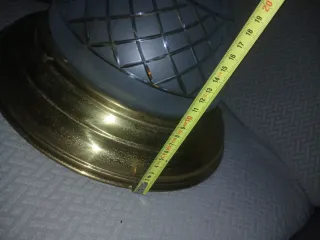 Coppia Lampadari Navali Metallo Vetro Oro Traspare