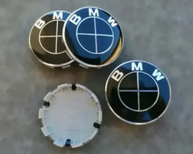 4 EMBLEMAS 68MM PARA LLANTAS - NEGRO