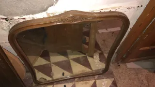 Espejo vintage madera y cristal.