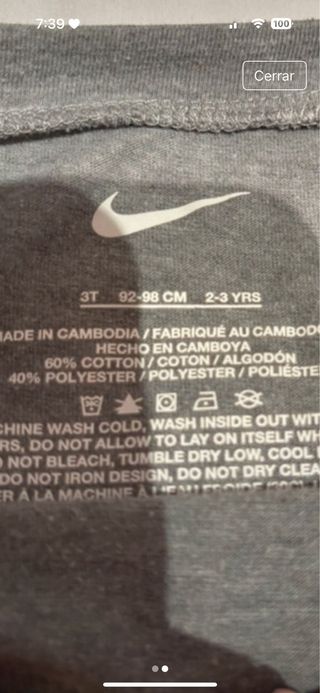 Camiseta Nike Niña Gris y Rosa talla 3años