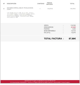 Dos estores enrollables translúcidos crudos "Cor