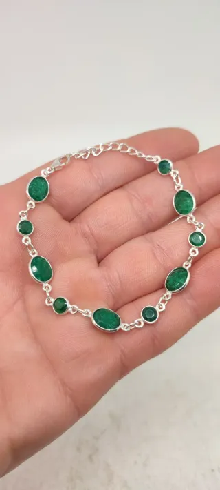 Pulsera de Plata y Esmeralda.