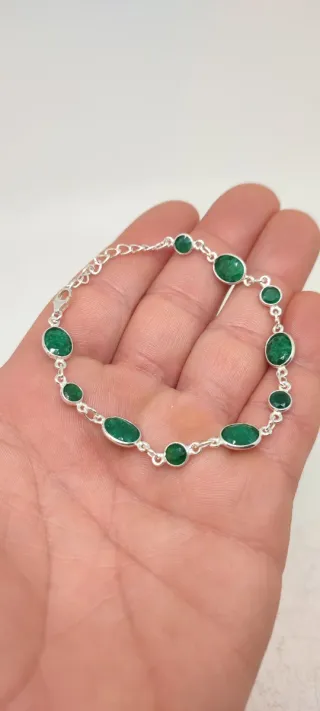 Pulsera de Plata y Esmeralda.