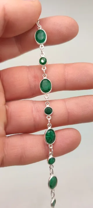 Pulsera de Plata y Esmeralda.