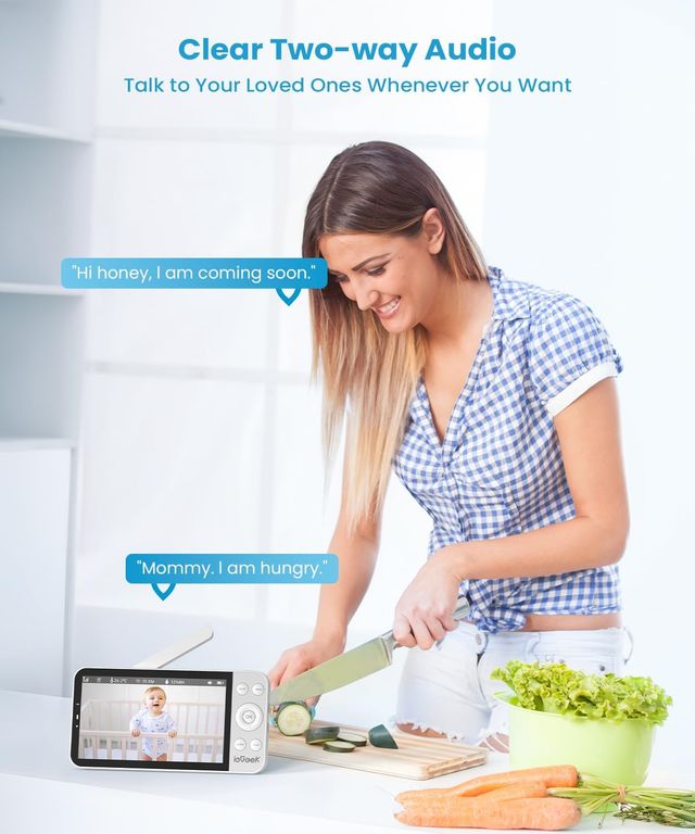 ieGeek 2.5K Camara Bebe Monitor 5.5'' 4000mAh