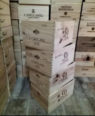 4 Cajas Madera Almacenaje Vinilos