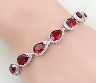 Bracciale donna con pietre rosse