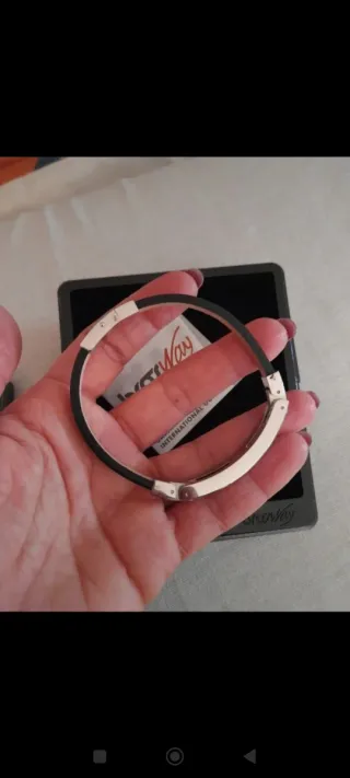 Bracciale Brosway Uomo Nuovo Argento Nero