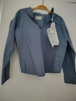 Camisa azul de manga larga 9/10 años
