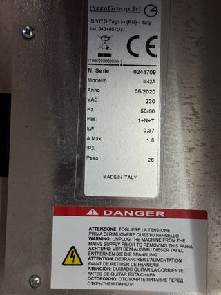 Laminadora de masa de pizza