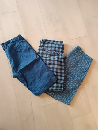 Pantaloncini uomo blu e fantasia