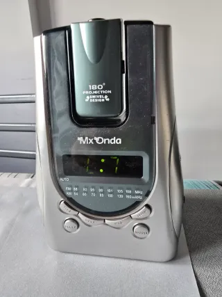 Despertador Proyector Mx Onda Gris/Plata