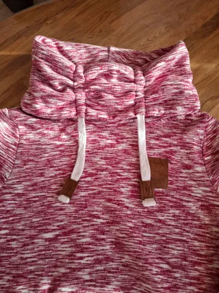 Felpa donna calda, con colo grande