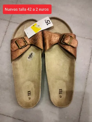 Chanclas doradas mujer talla 42