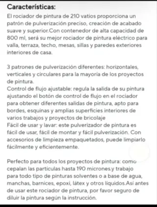 Pistola Pintura Spray 1000ML (2 Baterías)