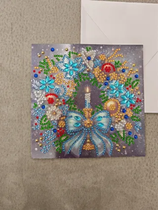 Biglietto di auguri fatto a mano - tecnica diamond