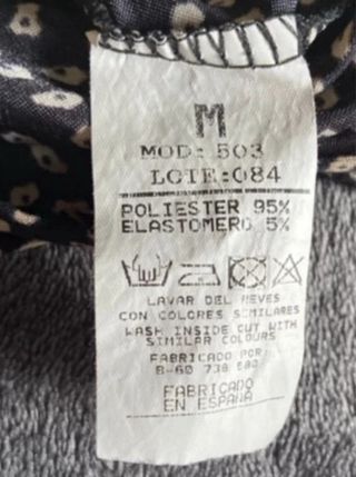 Vestido estampado floral negro y beige