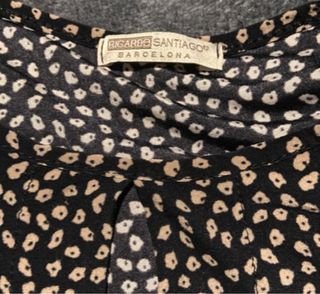 Vestido estampado floral negro y beige