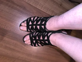 Sandalias de tacón negras