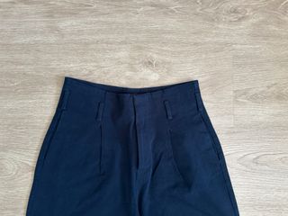 Pantalones Zara XS Azul Marino Traje Slouchy Pinza