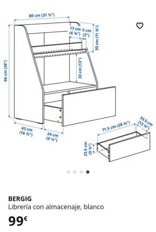 Librería infantil IKEA BERGIG blanca