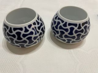 Confezione da 2 Portacandele Sargadelos Blu e Bianco