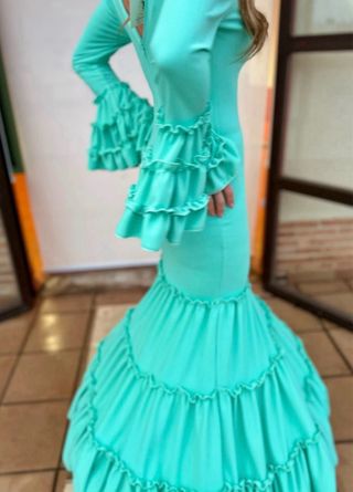 Vestido Flamenco Canastero Turquesa Talla XS