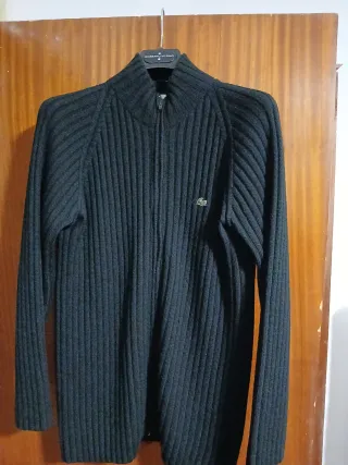 Jersey Lacoste Negro Cremallera