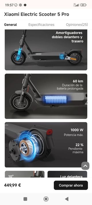 Patinete Eléctrico Xiaomi Pro (No acepto ofertas)