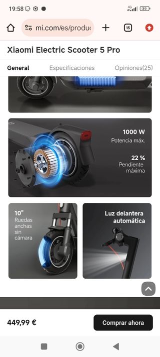 Patinete Eléctrico Xiaomi Pro (No acepto ofertas)