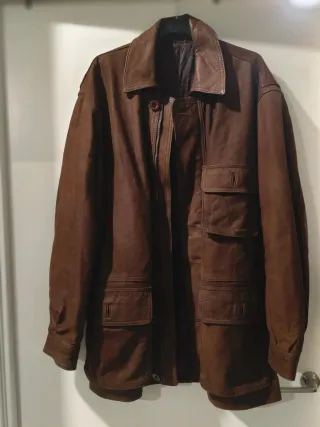 Chaqueta Cuero Vintage Massimo Dutti® Marrón