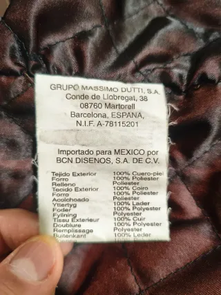 Chaqueta Cuero Vintage Massimo Dutti® Marrón