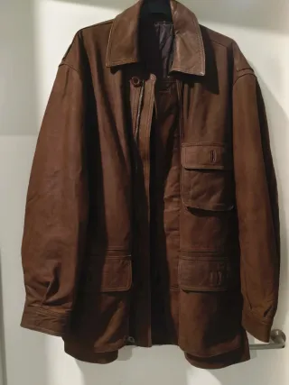 Chaqueta Cuero Vintage Massimo Dutti® Marrón