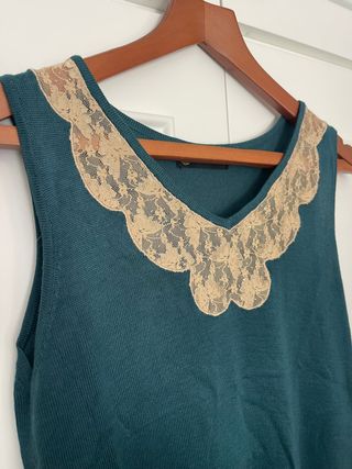 Cárdigan Morgana Beige y Verde Talla XS