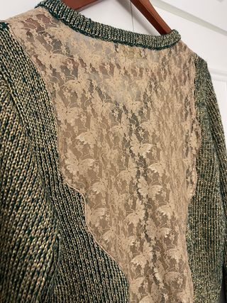 Cárdigan Morgana Beige y Verde Talla XS