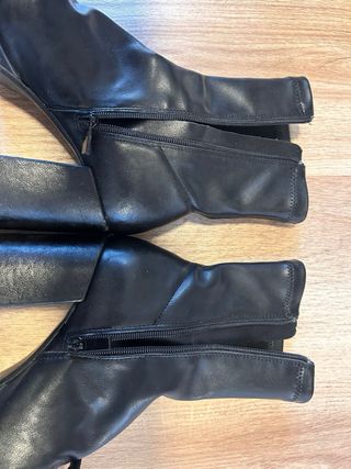 Botines de piel tacón ancho negros