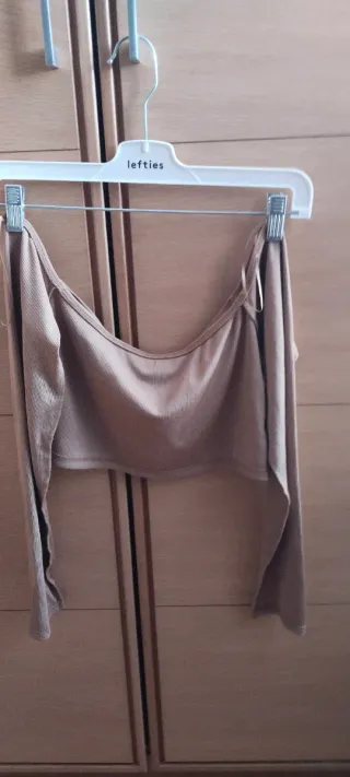 Top manga larga palabra de honor beige